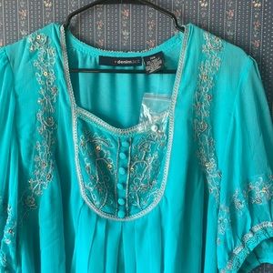 Denim 24/7 20 turquoise with extra button in need